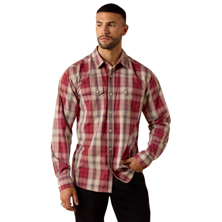Men's Retro Hawthorne Snap Brick Red Plaid