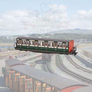 Peco: GR-621A FR Long "Bowsider" Bogie Coach - Early Preservation Green No. 19