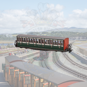 Peco: GR-601A FR Short "Bowsider" Bogie Coach - Early Preservation Green No. 17