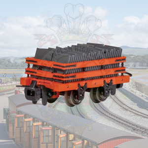 77317 - Narrow Gauge Slate Wagon with Load Red
