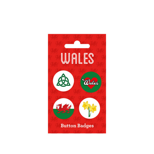 Wales - 4 Pack of Badges (WBB02)