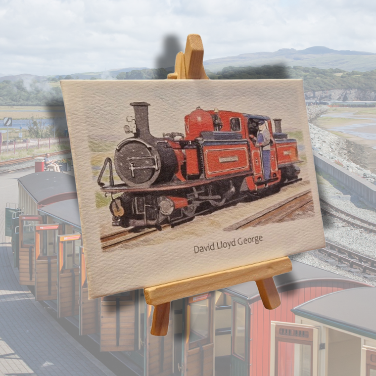 David Lloyd George Postcard Print on an Easel