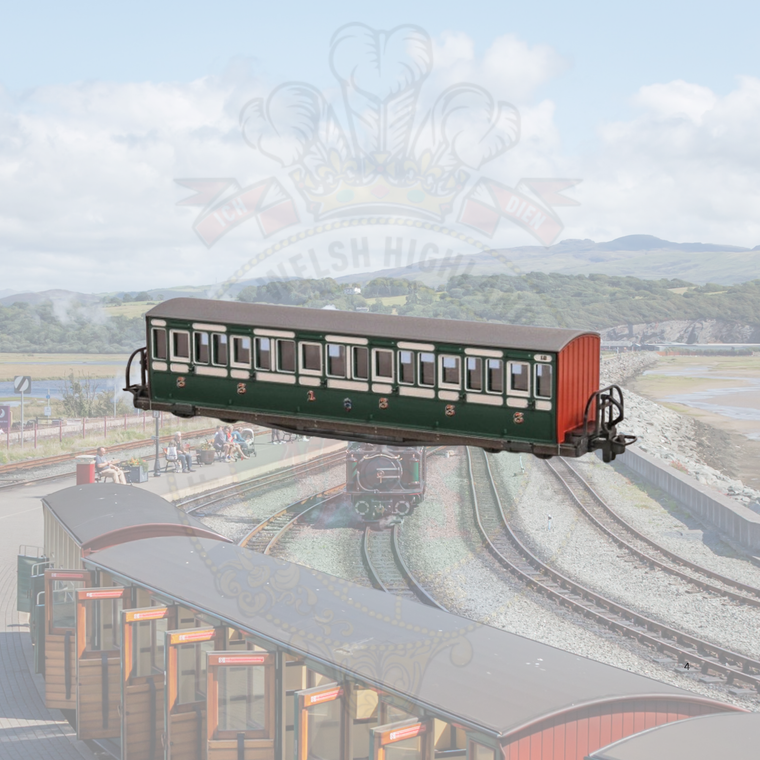 Peco: GR-601B FR Short "Bowsider" Bogie Coach - Early Preservation Green No. 18