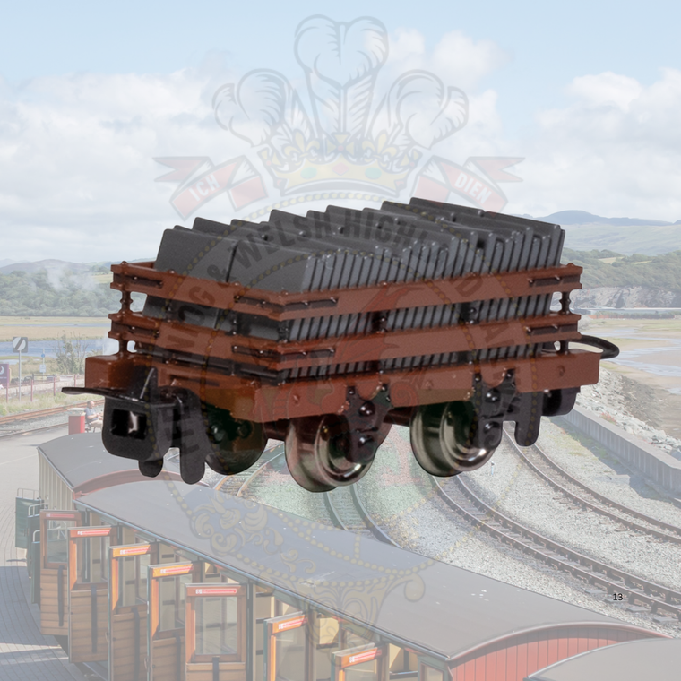 77316 - Narrow Gauge Slate Wagon with Load Brown