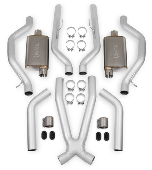 HOOKER HEADER BACK EXHAUST SYSTEM - 2.5", Rear Exit, 304SS Tubing with 304SS Mufflers