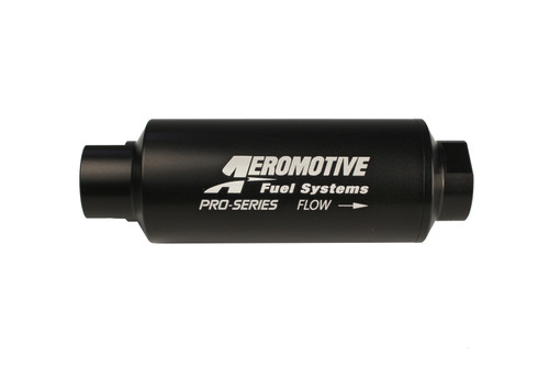 Aeromotive 12339 Filter, In-Line, 10-m Microglass Element, ORB-12 Port, Black Hardcoat Pro-Series, 2-1/2" OD