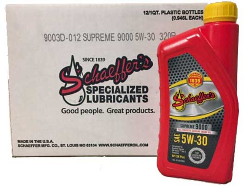 Schaeffers 9003D Supreme 9000 Full Synthetic 5W-30 (12 quarts/case)