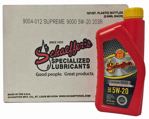 Schaeffers 9004 Supreme 9000 Full Synthetic 5W-20 (12 quarts/case)