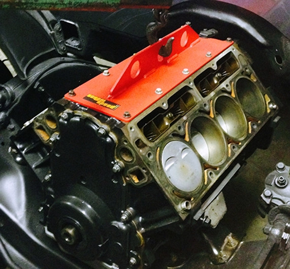 Customer provided image: Note: It is not necessary to remove the cylinder heads to use our lift plate.