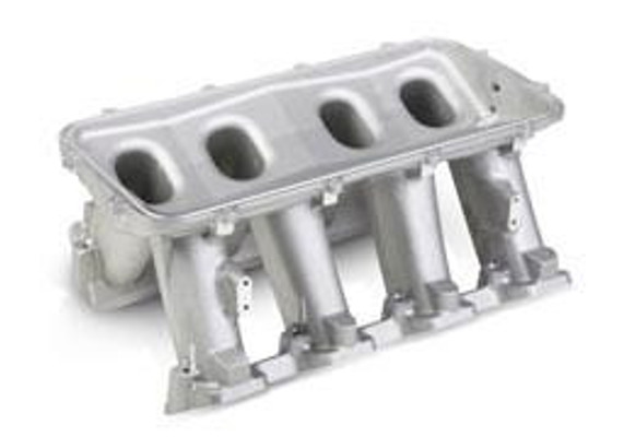 Holley Performance Parts – EFI, Intakes, & More LS1/2/6 HI-RAM, IM CARB, BASE ONLY, aluminum intake manifold with four intake runners and mounting flanges.