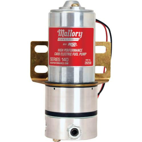 Mallory Ignition and Competition Fuel Pump 140GPH, high-performance electric fuel pump for automotive use.