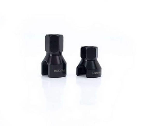 Ultra Low Profile 5/8 Spark Plug Sockets, black metal sockets for removing or installing spark plugs with low profile design.