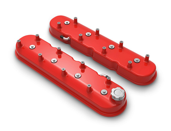Holley 241-113 Tall LS Valve Cover Set Gloss Red Finish