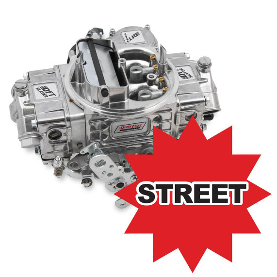 Quick Fuel Technology – Carburetors & Fuel Systems QFT SL-600-VS Slayer Series Carburetor -600 CFM, high-performance automotive carburetor with a polished metallic finish and multiple adjustment screws.
