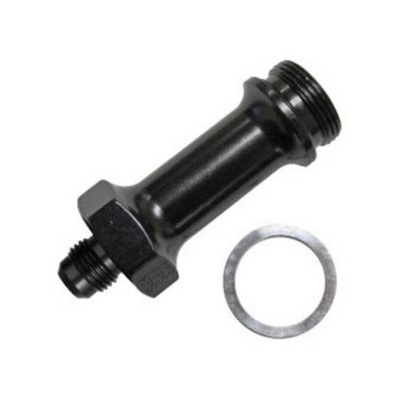 Fragola 491975-BL #6 X 7/8-20 CARB ADAPTER LONG 3 inches Black, black aluminum carburettor adapter with gasket.