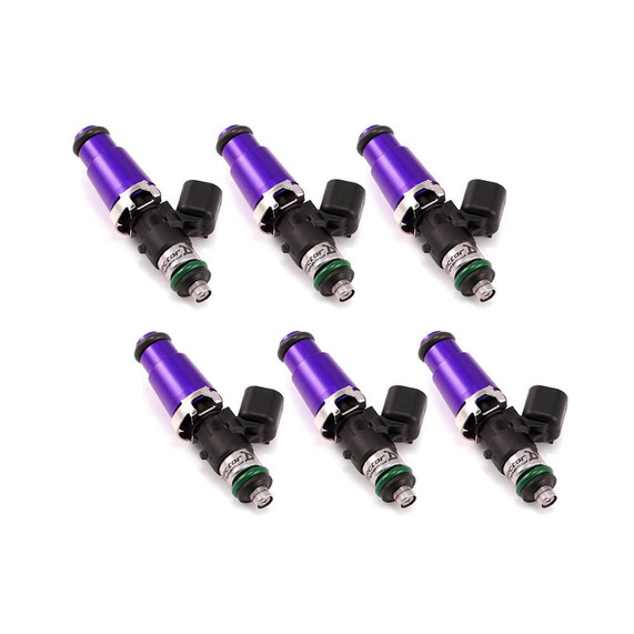 Precision Fuel Injectors from Injector Dynamics ID1050-XDS, 1050.60.14.14.6 Fuel Injectors, 14mm purple adaptors, set of 6.