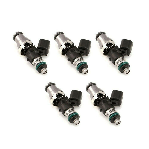Precision Fuel Injectors, Injector Dynamics ID1700-XDS 1700.48.14.14.5 Fuel Injectors, 14mm grey adapters, set of 5, automotive fuel injectors for high-performance engines.