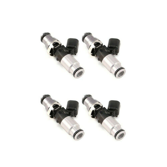 Precision Fuel Injectors, Injector Dynamics ID1700-XDS 1700.60.14.14B.4 Fuel Injectors, set of 4 with 14mm grey top adapters and silver bottom adapters.