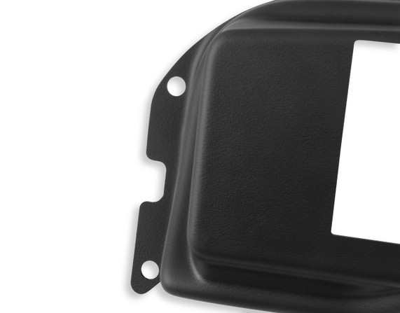 Holley Performance Parts – EFI, Intakes, & More Holley 553-406 DASH BEZELS FOR THE HOLLEY EFI 6.86" DASHES, close-up of black dash bezel with mounting holes on a white background.