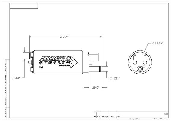 Aeromotive 11541 Fuel Pump, E85, Offset inlet 340lph (This item will supersede P/N 11141)
