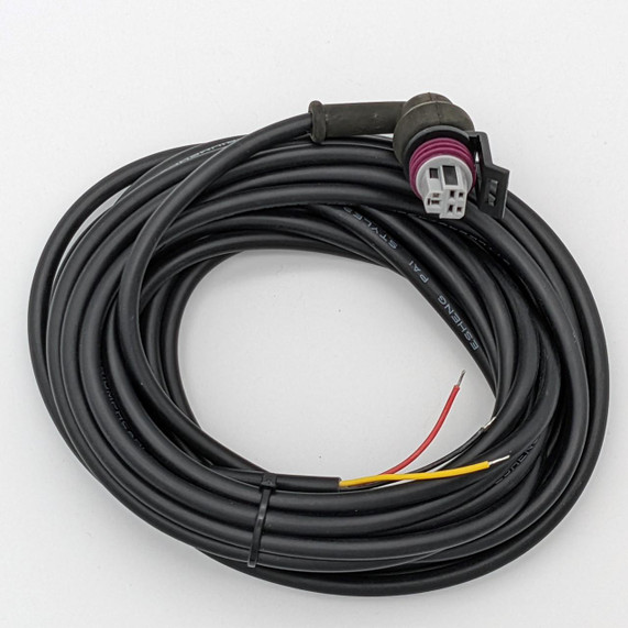 Scram Speed SNS 217 90* Pressure Sensor Pigtail - 15ft, black electrical wire with connector and red, yellow, black wires for pressure sensor connection