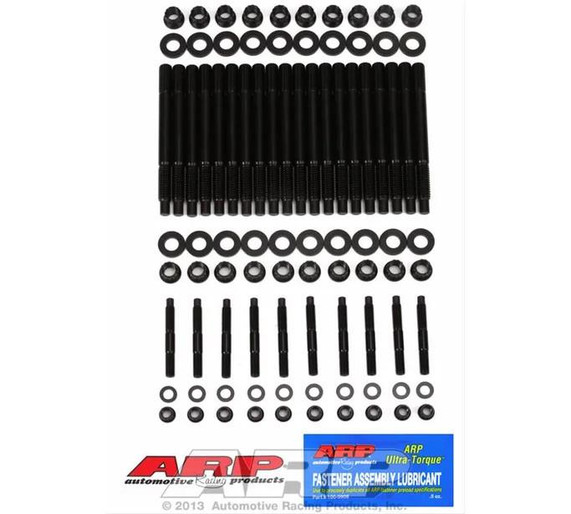 BTR ARP HEAD STUD KIT - 04+ LS - 234-4317, black head studs and washers arranged for engine head assembly.