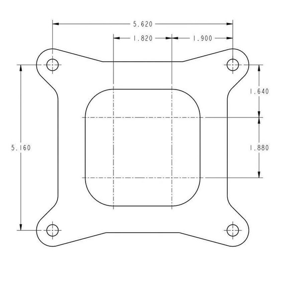Holley Performance Parts – EFI, Intakes, & More Holley 0-80770 4150 770CFM V-SEC/EC S-AVENGER, technical diagram showing precise measurements for automotive component.