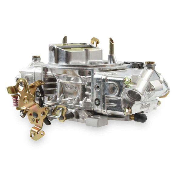Holley Performance Parts EFI, Intakes, & More Holley 0-81570 4150 570CFM H/C STREET AVENGER, high-performance carburetor with metallic finish and various mounting and adjustment components.