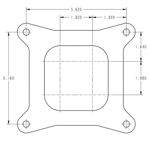 Holley Performance Parts – EFI, Intakes, & More QFT SQ-650 Carburetor 650CFM LSX, technical drawing of the carburetor with dimensional measurements.