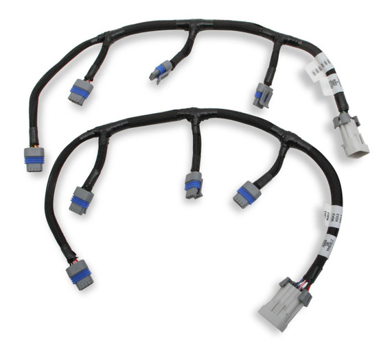 Holley Performance Parts – EFI, Intakes, & More Holley 558-321 LS Coil Harness, a wiring harness with multiple connectors and protective sleeving for automotive engine ignition systems.