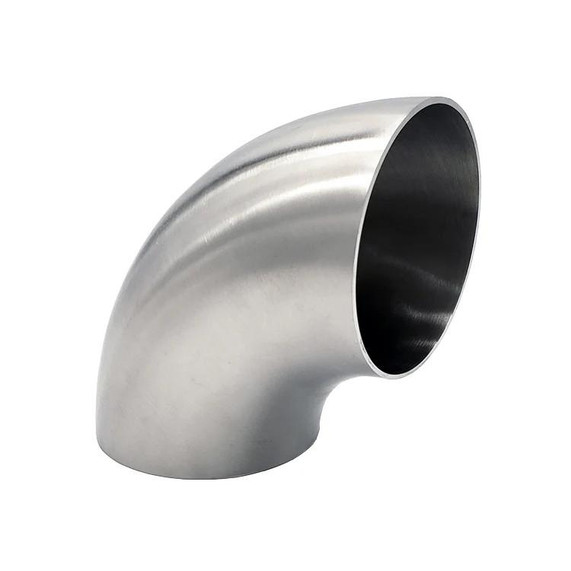 Ace ACE 210-350-C 3.5-inch OD Stainless Steel Tight Radius 90 Degree Elbow Pipe Fitting, smooth curved pipe connector for piping systems.