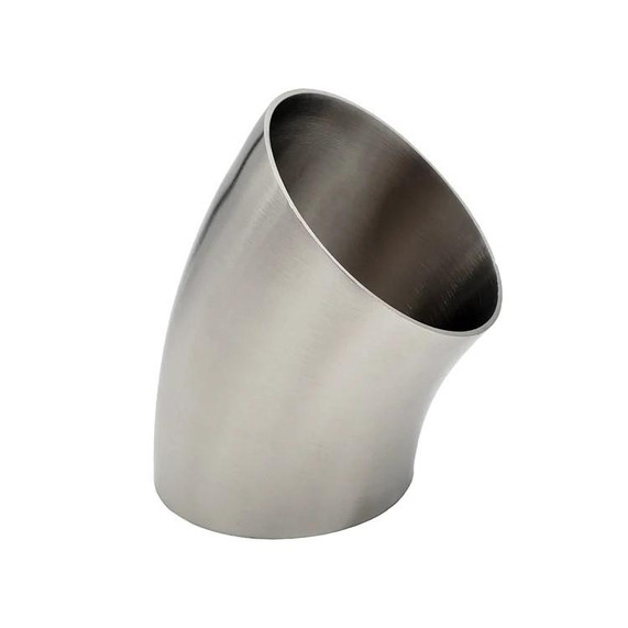 Ace 21009 3.00" OD Stainless 45 Degree, stainless steel pipe elbow, 3-inch diameter, 45-degree angled pipe fitting.