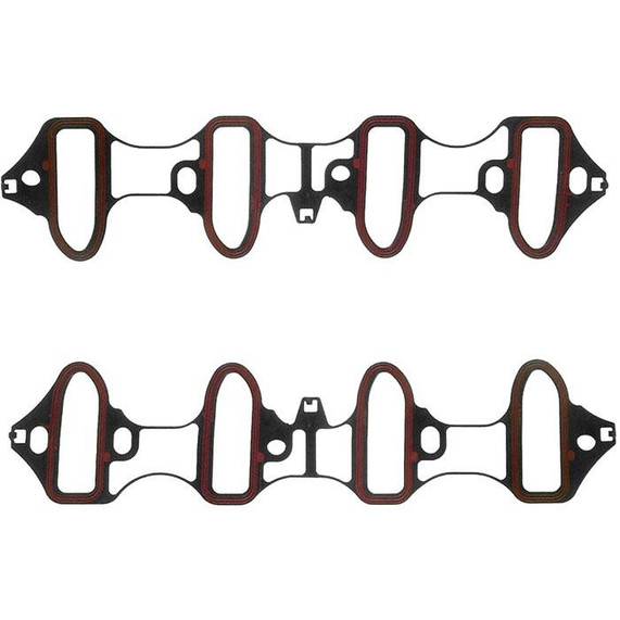 Fel Pro MS92211 LS Truck Intake Gasket, black and orange rubber gaskets for engine intake manifold sealing.