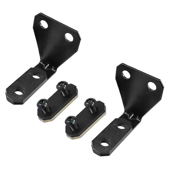 Setrab SET23-MPSTD-UB1-9 Universal Mount Bracket Assembly - STD Series, black metal brackets with mounting holes and screws for industrial or automotive equipment.