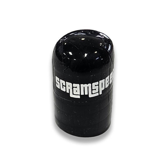 Scram Speed Reinforced Silicone Bypass and Boost Cap, black silicone cap with white Scram Speed logo for engine boost and bypass system.