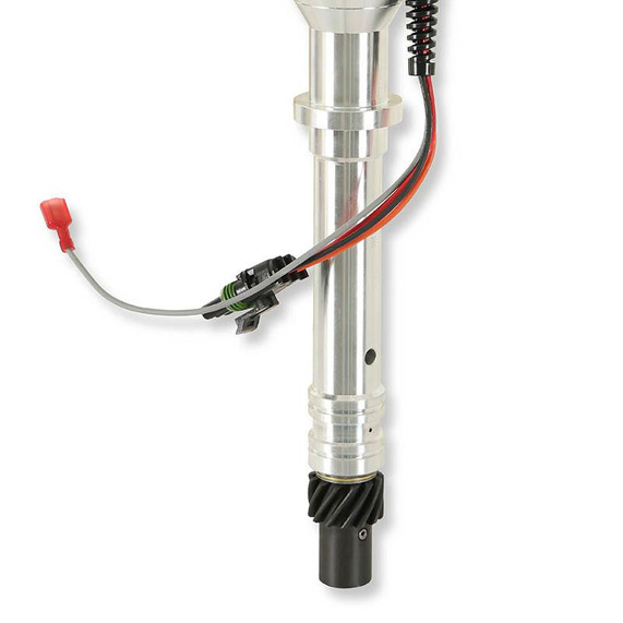 MSD 8360 Distributor for SBC/BBC Pro-Billet Ready to Run, automotive engine distributor with wiring and gear components.