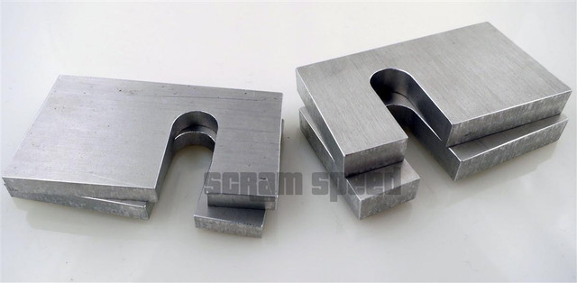 Scram Speed Coyote 5.0 Swap Motor Mount Shims, set of return engine shims for mounting a Ford Coyote 5.0 engine in a vehicle.