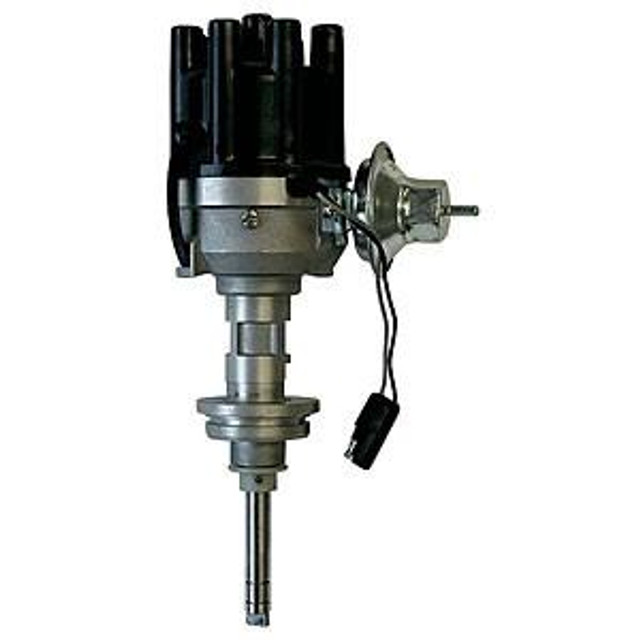 Proform Mopar Electronic Ignition Distributor - Small Block/Magnum, automotive engine distributor with black cap and silver body for high-performance ignition systems.