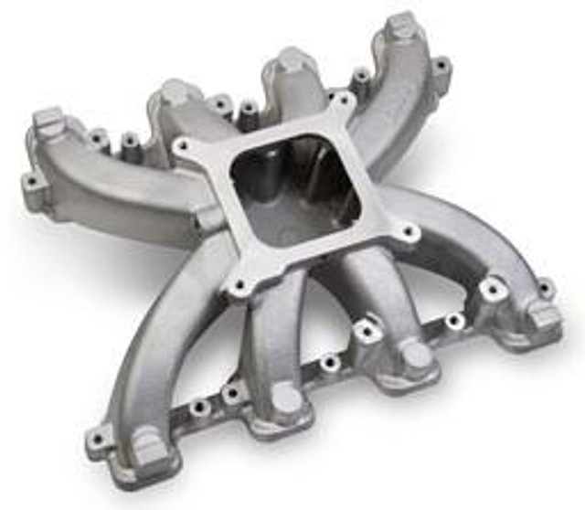 Holley Performance Parts – EFI, Intakes, & More INTAKE MANIFOLD, LS3, STREET SINGLE-PLANE, CARB, aluminum intake manifold for LS3 engines with a single-plane design.