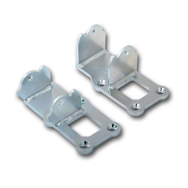 Hooker HOOKER ENGINE MOUNT BRACKETS 1970-74 2nd-Gen GM F-body, silver engine mount brackets designed for classic muscle cars.