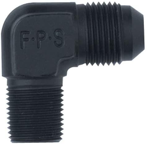 Fragola 482266-BL #6 X 3/8 MPT, 90 Degree Adapter in Black, threaded pipe fitting for connecting hoses or pipes at a 90-degree angle.