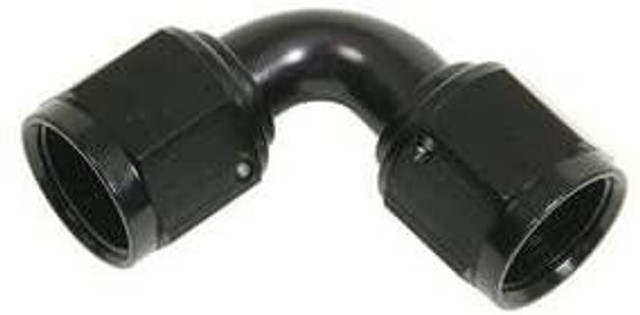Fragola 496317-BL #6 Female Coupler, Tube Style Black, metal hose fitting with a 90-degree bend for flexible connection in automotive and industrial applications. Fragola 496317-BL #6 Female Coupler, Tube Style Black, metal hose fitting with a 90-degree bend for flexible connection in automotive and industrial applications.