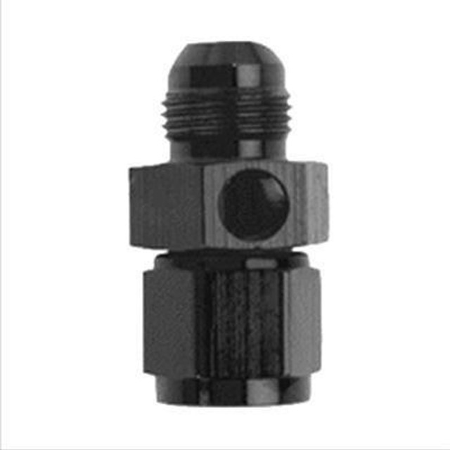 Fragola 495005-BL Inline Gauge Adapter, #6 Male x #6 Female, black, industrial fitting with threaded ends and gauge connection. Fragola 495005-BL Inline Gauge Adapter, #6 Male x #6 Female, black, industrial fitting with threaded ends and gauge connection.