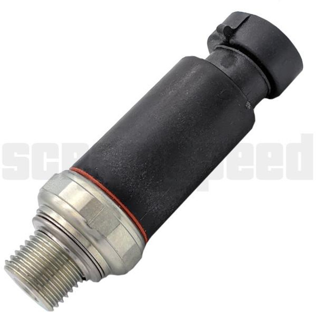 Scram Speed SNS105 LS Gen III Oil Pressure Sensor, black cylindrical automotive sensor with metal threaded end for installation. Scram Speed SNS105 LS Gen III Oil Pressure Sensor, black cylindrical automotive sensor with metal threaded end for installation.