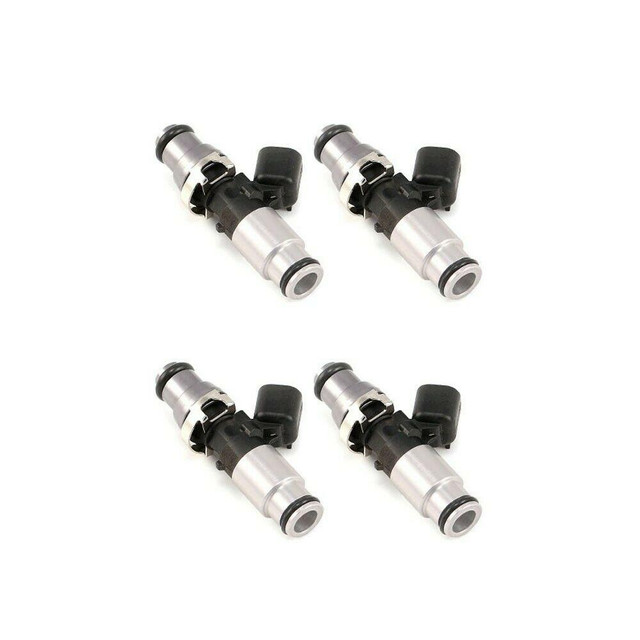 Precision Fuel Injectors, Injector Dynamics ID1700-XDS 1700.60.14.14B.4 Fuel Injectors, set of 4 with 14mm grey top adapters and silver bottom adapters.