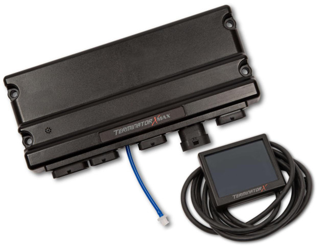 Holley Performance Parts – EFI, Intakes, & More Holley 550-934 Terminator X Max MPFI with Transmission and Drive-by-Wire, automotive electronic fuel injection system with digital display and wiring harness.