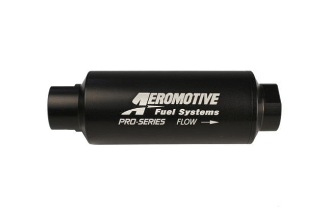 Aeromotive High-Performance Fuel System Parts, Aeromotive 12302 Filter, In-Line, 100-m Stainless Mesh Element, ORB-12 Port, Black Hardcoat Pro-Series, 2-1/2 inch OD Aeromotive High-Performance Fuel System Parts, Aeromotive 12302 Filter, In-Line, 100-m Stainless Mesh Element, ORB-12 Port, Black Hardcoat Pro-Series, 2-1/2 inch OD