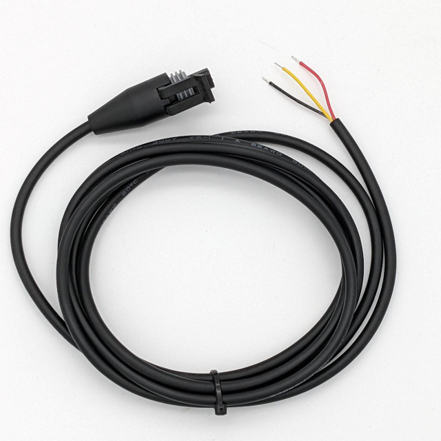 Scram Speed SNS 214 Pressure Sensor Pigtail, 8-foot long black electrical cable with connector and three exposed wires Scram Speed SNS 214 Pressure Sensor Pigtail, 8-foot long black electrical cable with connector and three exposed wires