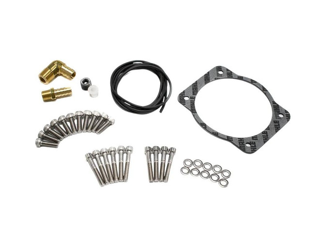 BTR Equalizer Intake Manifold Hardware Kit, includes screws, bolts, washers, gaskets, and mounting accessories for intake manifold installation. BTR Equalizer Intake Manifold Hardware Kit, includes screws, bolts, washers, gaskets, and mounting accessories for intake manifold installation.