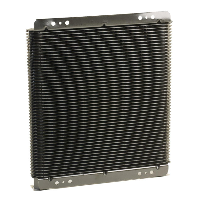 B&M 70274 HI-TEK Supercooler - 29,200 BTU Rating, industrial cooling unit with black cooling fins and metal mounting brackets, designed for efficient heat dissipation.